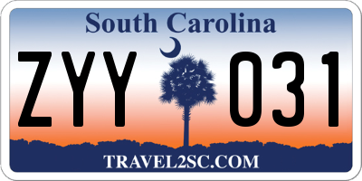 SC license plate ZYY031