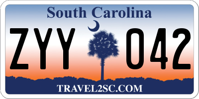 SC license plate ZYY042