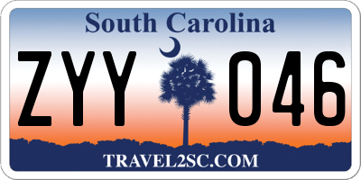 SC license plate ZYY046