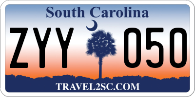 SC license plate ZYY050