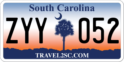 SC license plate ZYY052