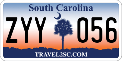 SC license plate ZYY056