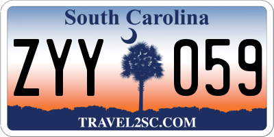 SC license plate ZYY059