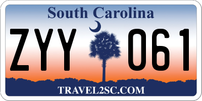 SC license plate ZYY061