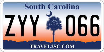 SC license plate ZYY066