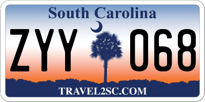 SC license plate ZYY068