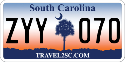 SC license plate ZYY070