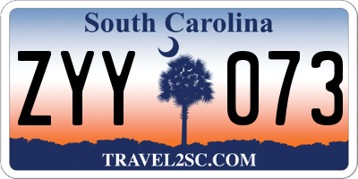 SC license plate ZYY073