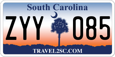 SC license plate ZYY085