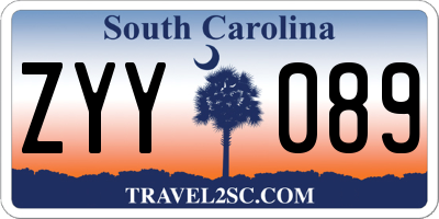 SC license plate ZYY089