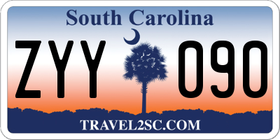 SC license plate ZYY090
