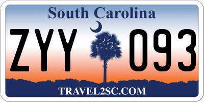SC license plate ZYY093