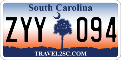 SC license plate ZYY094