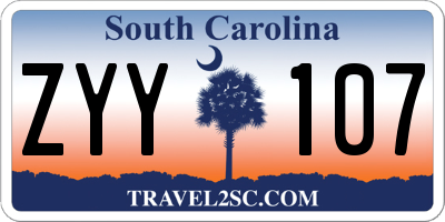 SC license plate ZYY107