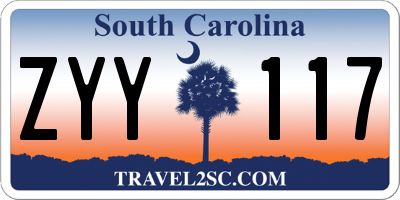 SC license plate ZYY117