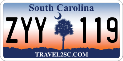 SC license plate ZYY119