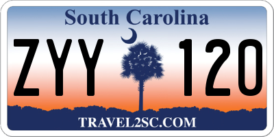 SC license plate ZYY120