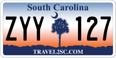SC license plate ZYY127