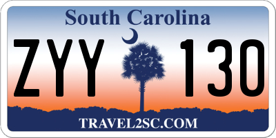 SC license plate ZYY130