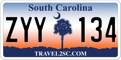 SC license plate ZYY134
