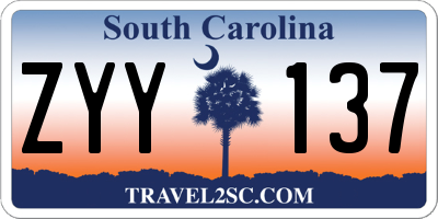 SC license plate ZYY137