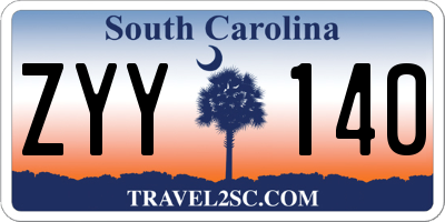 SC license plate ZYY140