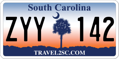 SC license plate ZYY142