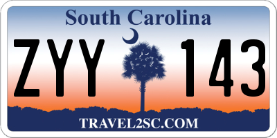 SC license plate ZYY143
