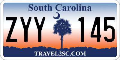 SC license plate ZYY145