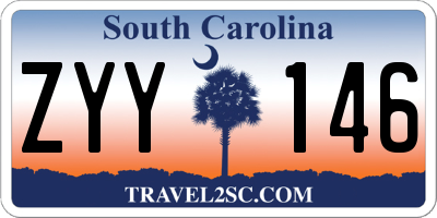SC license plate ZYY146