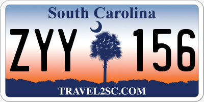 SC license plate ZYY156