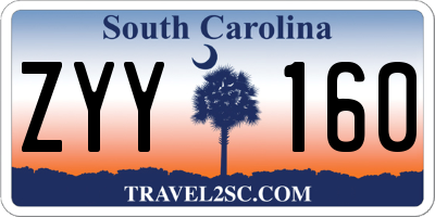 SC license plate ZYY160