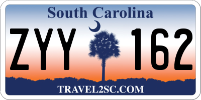 SC license plate ZYY162