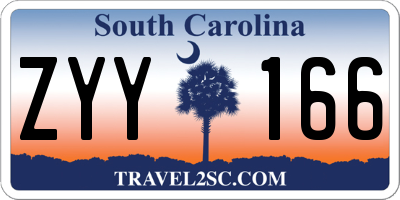 SC license plate ZYY166