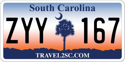 SC license plate ZYY167