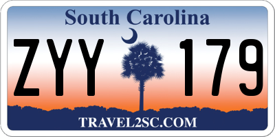 SC license plate ZYY179