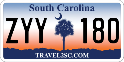 SC license plate ZYY180