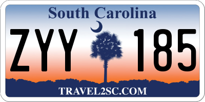 SC license plate ZYY185