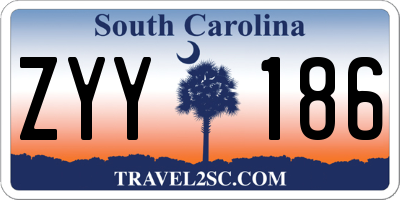 SC license plate ZYY186