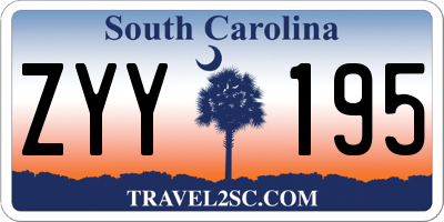 SC license plate ZYY195
