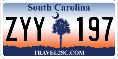 SC license plate ZYY197