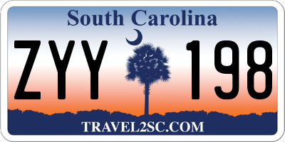 SC license plate ZYY198