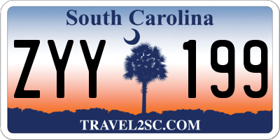 SC license plate ZYY199