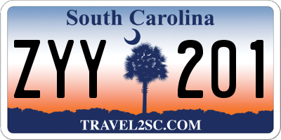 SC license plate ZYY201