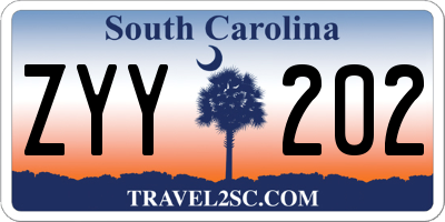 SC license plate ZYY202