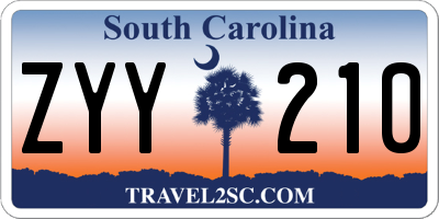 SC license plate ZYY210