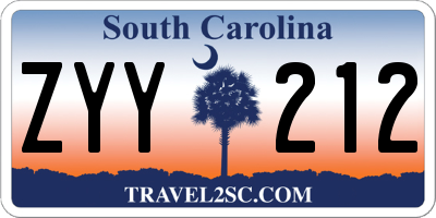 SC license plate ZYY212