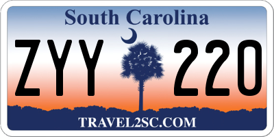 SC license plate ZYY220