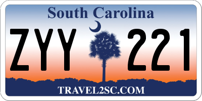 SC license plate ZYY221