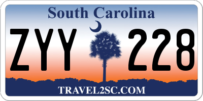 SC license plate ZYY228